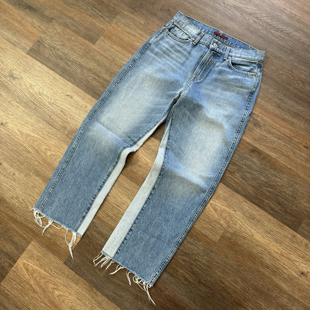 7 For All Mankind Women's Cutoff‎ Style Straight Leg "Mom" Jeans Sz 28 Trendy